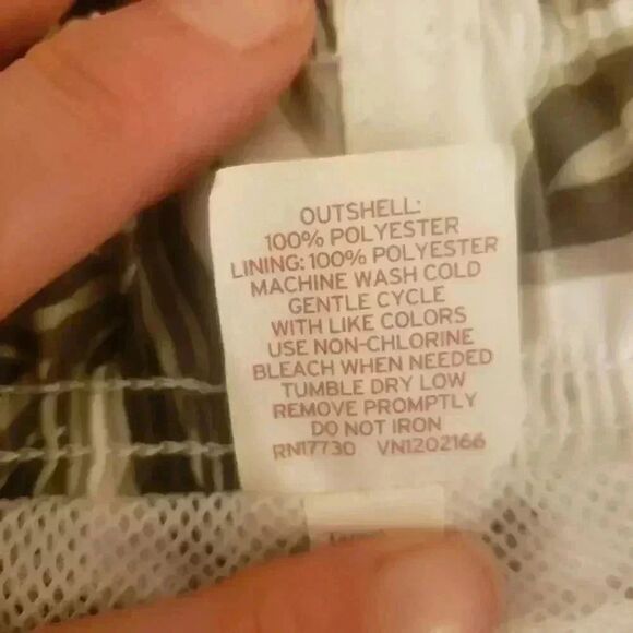 MERONA Men's XL ( 38-42") White/Moss Floral Brief Lined Trunks - Picture 5 of 12